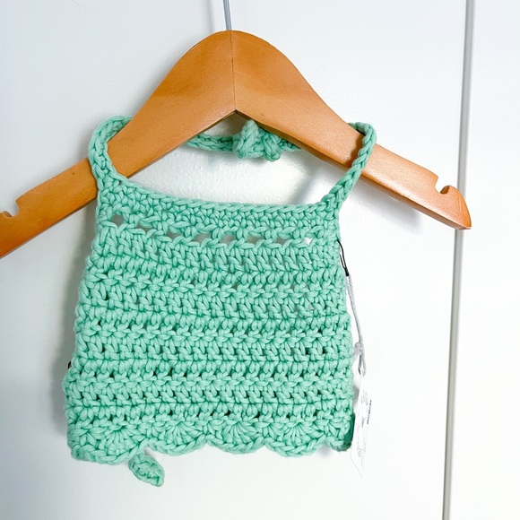 Ella Crop Top, Pima Cotton Top, Baby Crochet Crop Top, Summer cotton top - Picture 4 of 10